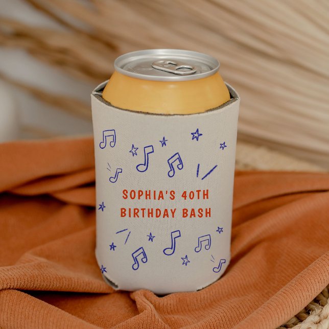 Whimsical Hand Gezeichnet Illustrationen 40. Gebur Dosenkühler (Whimsical Hand-Drawn Illustrations 40th Birthday Can Cooler)