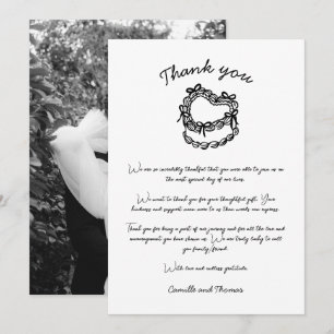 Whimsical Hand Gezeichnet Kuchen Hochzeit Danke Ka Einladung