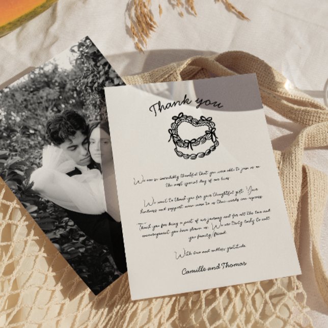 Whimsical Hand Gezeichnet Kuchen Hochzeit Danke Ka Einladung (Von Creator hochgeladen)