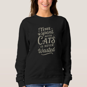 Whimsical Hand Gezeichnet Typografie Katzenliebhab Sweatshirt