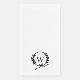 Whimsical Hand Gezeichnet Wreath Monogramm Serviette