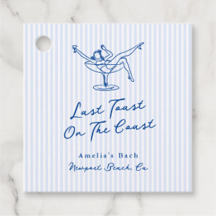 Whimsical Hand gezogen Blue Letzten Toast an der K Geschenkanhänger