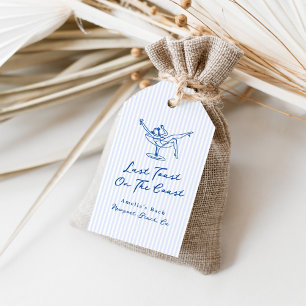 Whimsical Hand gezogen Blue Letzten Toast an der K Geschenkanhänger