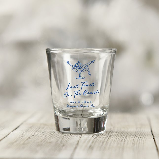 Whimsical Hand gezogen Blue Letzten Toast an der K Schnapsglas (Von Creator hochgeladen)