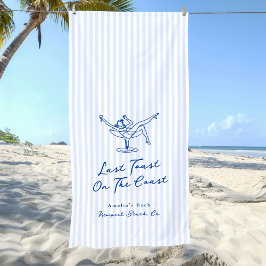 Whimsical Hand gezogen Blue Letzten Toast an der K Strandtuch