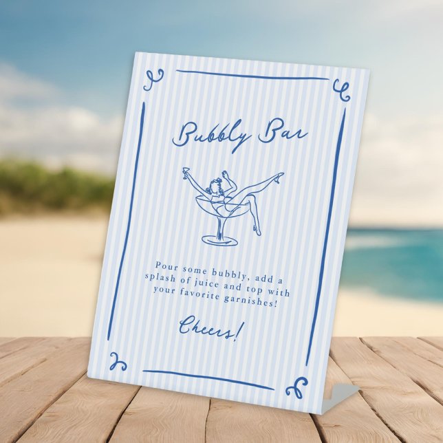 Whimsical Hand gezogen Blue Letzter Toast Bubbly B Sockelschild (Von Creator hochgeladen)