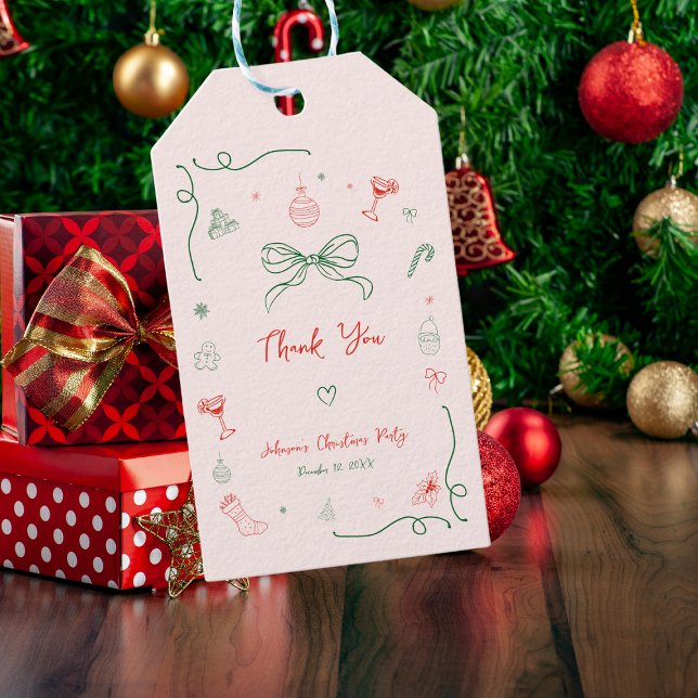 Whimsical Hand gezogen Französisch Weihnachten Dan Geschenkanhänger (Von Creator hochgeladen)