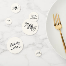 Whimsical Hand gezogen jubelt bis 50 Jahre Geburts Konfetti