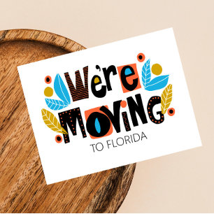 Whimsical Hand Letter New Address Post Card Ankündigungspostkarte