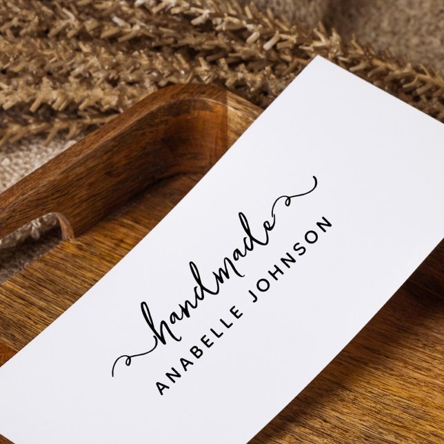 Whimsical Handgeschriebener Individuelle Name Hobb Permastempel (whimsical hand-written handmade custom name stamp)