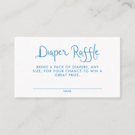 Whimsical Handgeschriebenes Blue Diaper Raffel Begleitkarte