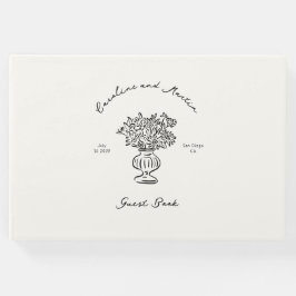 Whimsical, handgezeichnete Hochzeit Gästebuch