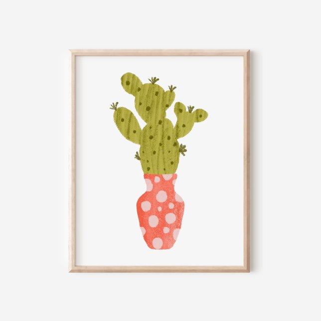 Whimsical handgezeichnete Topfkaktus-Kunst Poster (Von Creator hochgeladen)