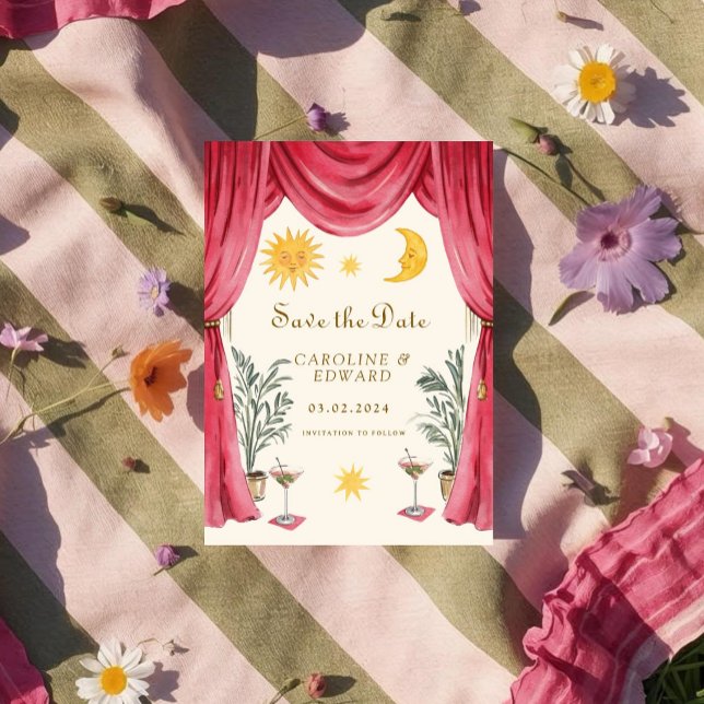 Whimsical handpainted Celestial Folk Wedding  Save The Date (Von Creator hochgeladen)