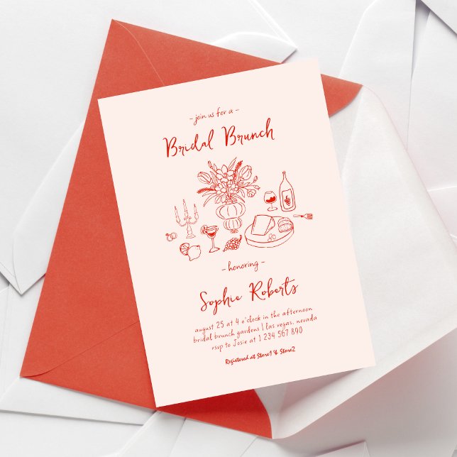 Whimsical Handschrift Bridal Brunch Einladung (Von Creator hochgeladen)