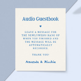 Whimsical Handwriting Audio Guestbook Wedding Sign Poster