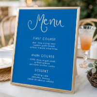 Whimsical Handwriting Blue Menu