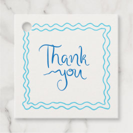 Whimsical Handwriting Blue Vielen Dank Geschenkanhänger