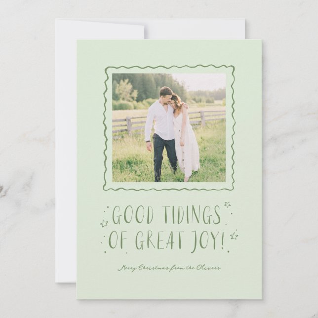 Whimsical Handwriting Good Tidings Weihnachten (Vorderseite)