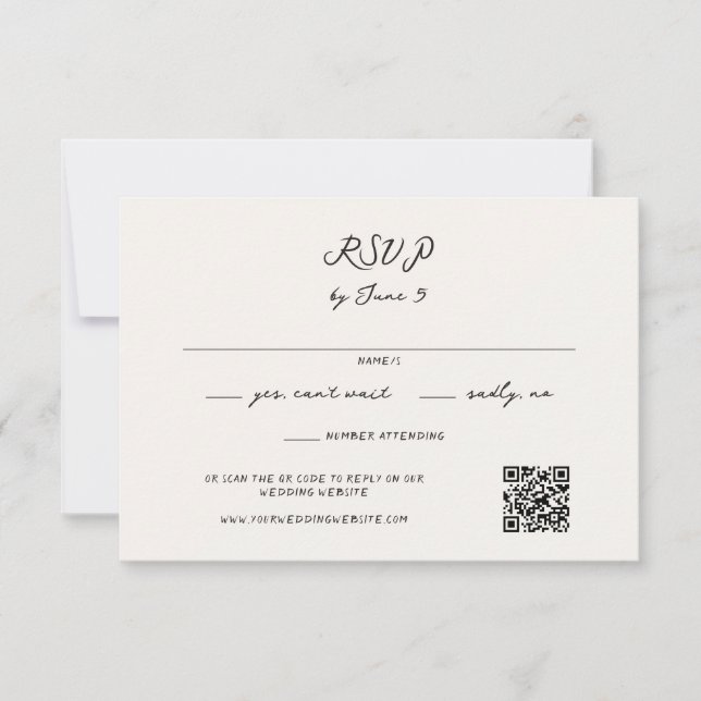 Whimsical Handwriting RSVP Karte (Vorderseite)