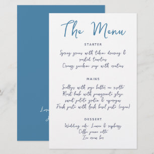 Whimsical Handwriting Script Blue Lässig Wedding