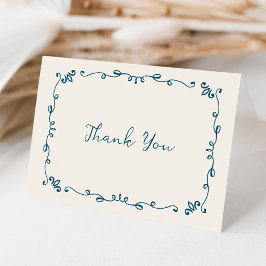 Whimsical Handwritten Illustrated Wedding Details Dankeskarte