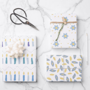 Whimsical Hanukkah Geschenkpapier Set