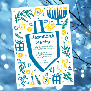 Whimsical Hanukkah Holiday Party Niedlich Custom Einladung