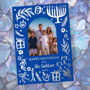 Whimsical HANUKKAH Niedliches kundenspezifisches F Folien Feiertagskarte