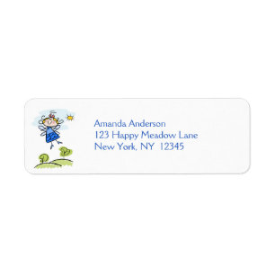 Whimsical Happy Angel Fairy Flying Outside