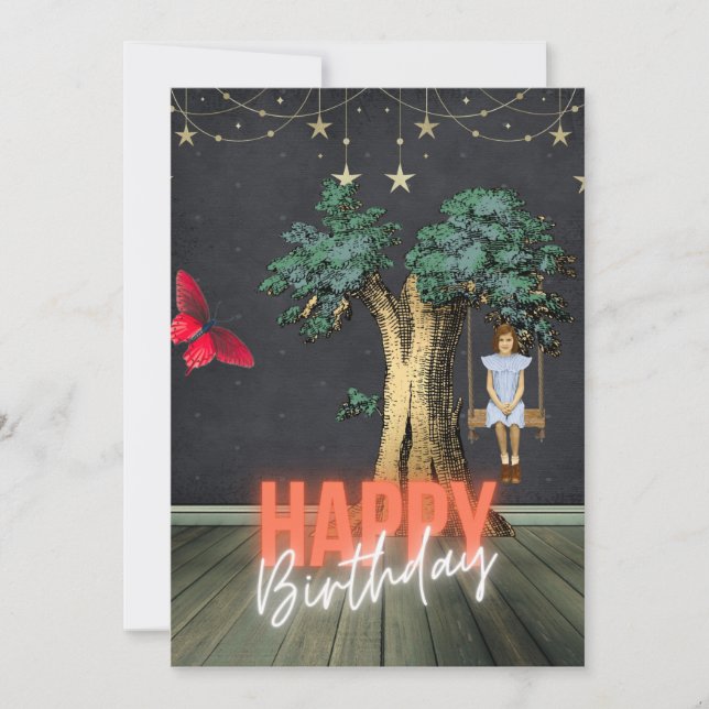 Whimsical Happy Birthday Surreal Altered Art (Vorderseite)