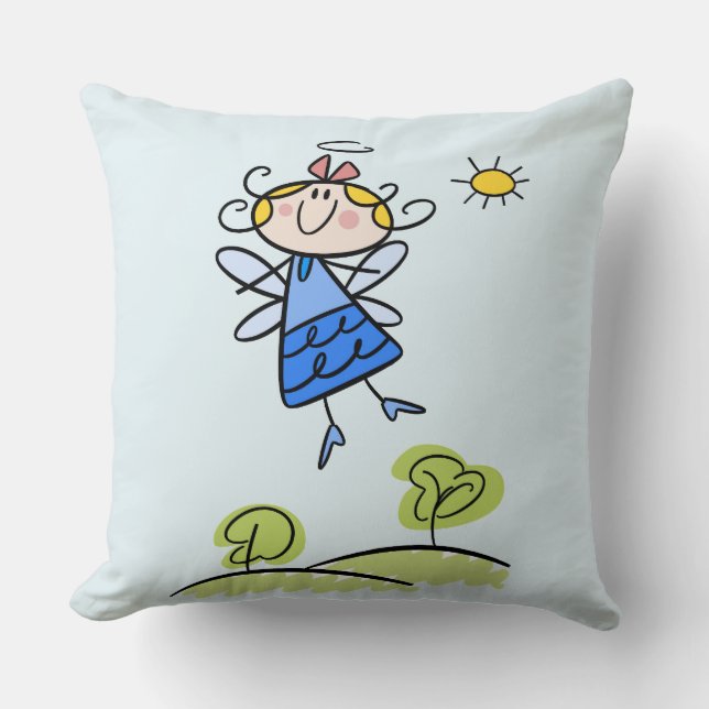 Whimsical Happy Flying Angel Fairy Kissen (Vorderseite)