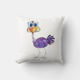 Whimsical Happy Lila Ostrich Kissen