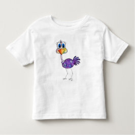 Whimsical Happy Lila Ostrich Kleinkind T-shirt