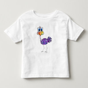 Whimsical Happy Lila Ostrich Kleinkind T-shirt