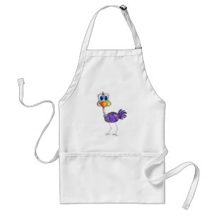 Whimsical Happy Lila Ostrich Schürze