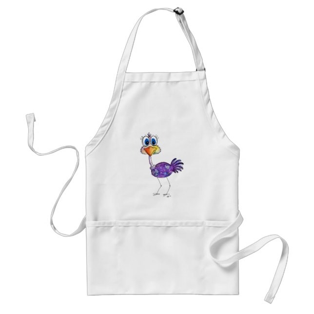 Whimsical Happy Lila Ostrich Schürze (Vorne)