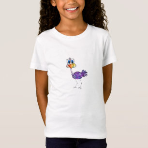 Whimsical Happy Lila Ostrich T-Shirt
