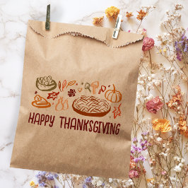 Whimsical Happy Thanksgiving Friendsgiving Custom Geschenktütchen