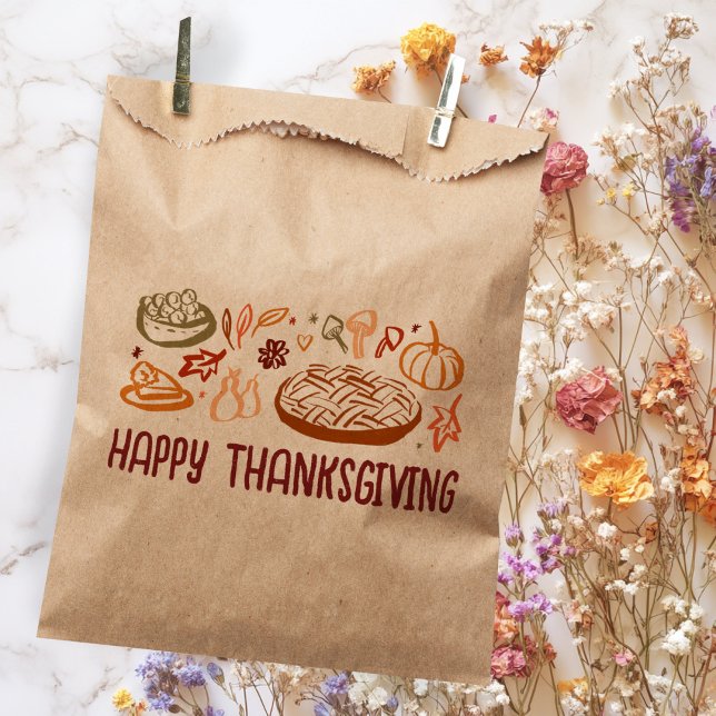 Whimsical Happy Thanksgiving Friendsgiving Custom Geschenktütchen (Whimsical Happy Thanksgiving Friendsgiving Custom Favor Bag
)