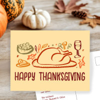 Whimsical Happy Thanksgiving Friendsgiving Custom