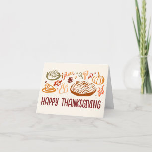 Whimsical Happy Thanksgiving Friendsgiving Vegan Karte