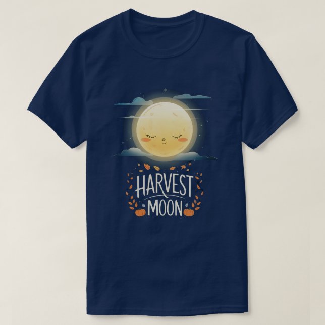 Whimsical Harvest Moon Amid Autumn Bliss T-Shirt (Design vorne)