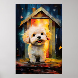 Whimsical Havanese Puppy Dog Poster