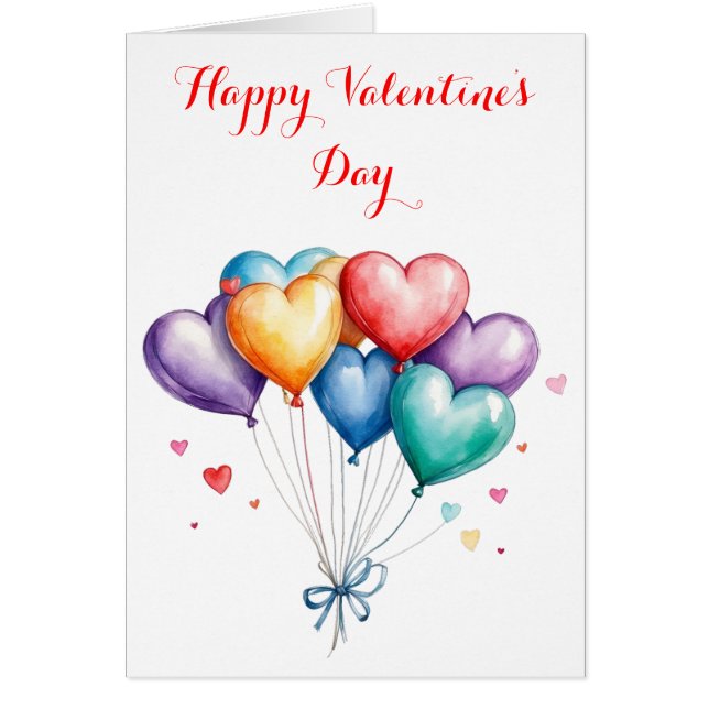 Whimsical Heart Balloons glücklich Valentinstag (Vorne)