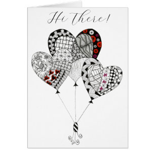 Whimsical Heart Balloons Grußkarte