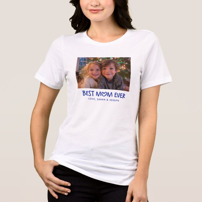 Whimsical Heart Best Mom Ever Holiday Photo Tri-Blend Shirt (Vorderseite)