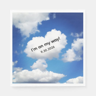 Whimsical Heart Cloud "Ich bin auf dem Weg!" Baby  Serviette
