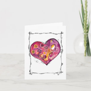 Whimsical Heart Doodle Karte