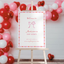 Whimsical Heart Frame Baby Dusche Willkommen